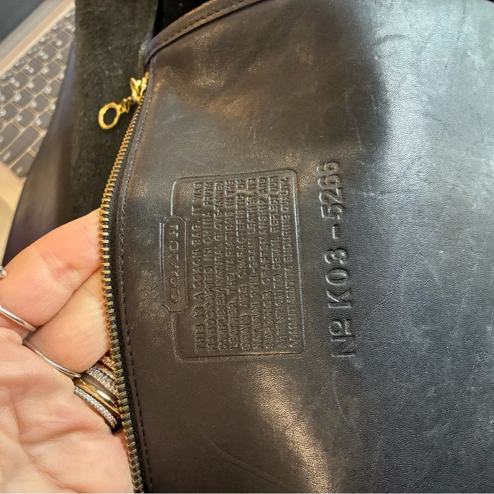 Coach vintage black leather laptop business satchel bag - Picture 5 of 7